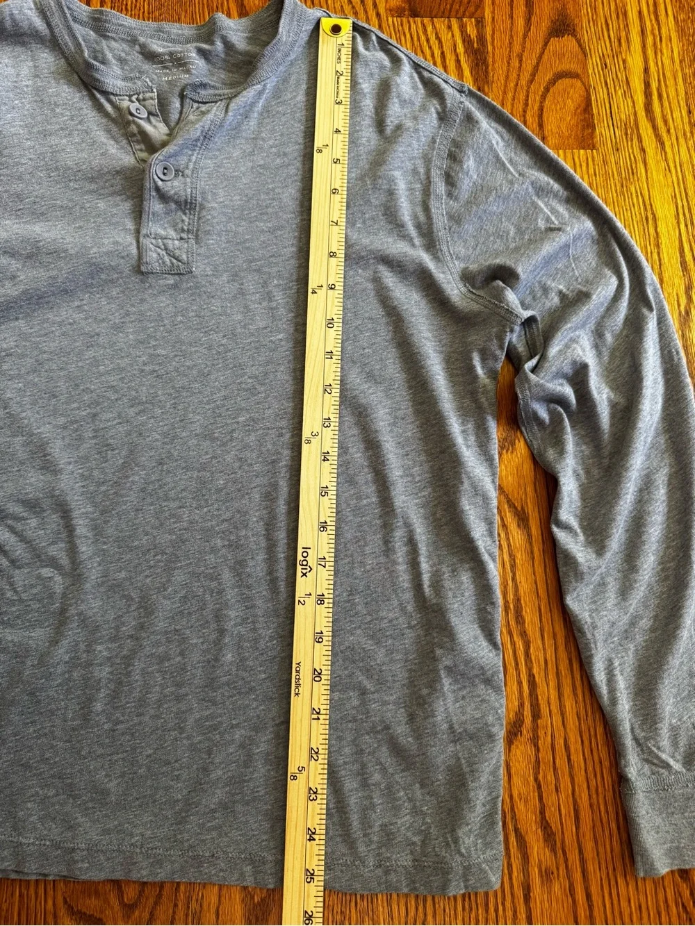 J. Crew Men's Long Sleeve Henley - Heather Gray